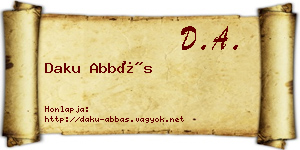 Daku Abbás névjegykártya